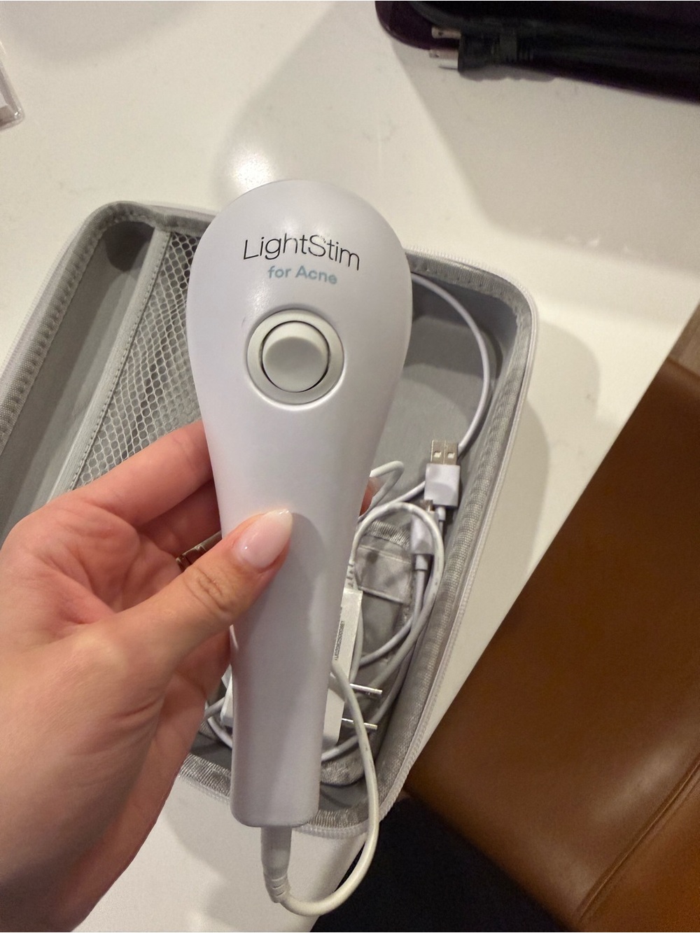 LightStem for Acne - White Handheld LED Acne Treatment Device